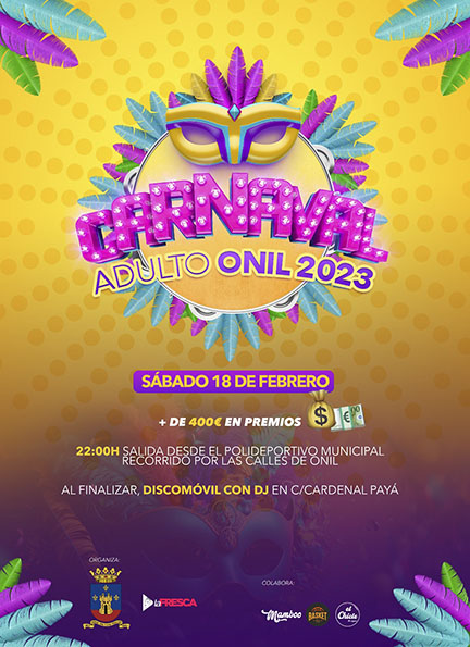 Onil celebra el Carnaval el 18 de febrero y premiará a los mejores disfraces con un total de 400 euros