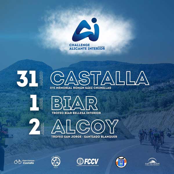 Castalla, Biar i Alcoi allotgen la II Challenge Alacant Interior del 31 de març al 2 d'abril